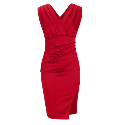 Maud™ | Vestido Elegante con Escote en V y Abertura