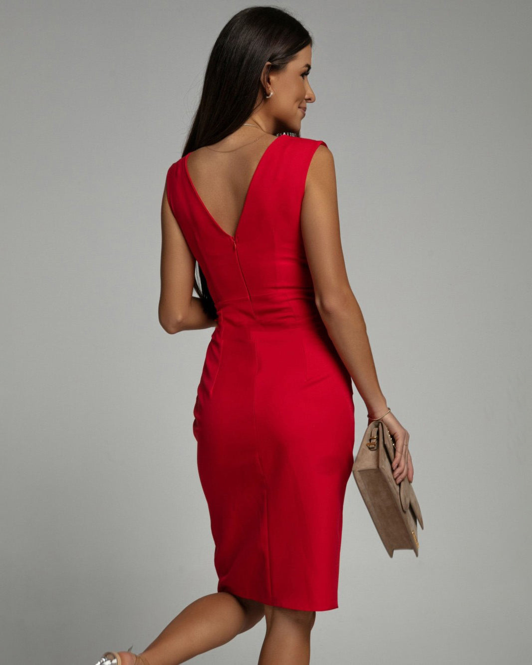Maud™ | Vestido Elegante con Escote en V y Abertura