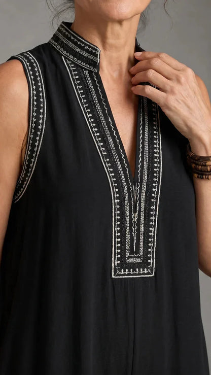 Velmira | Mono Elegante Bordado de Pierna Ancha