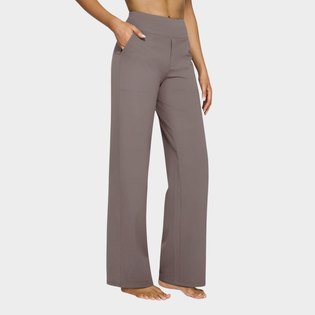 Calista™ | Pantalones de mujer de pierna ancha color marrón