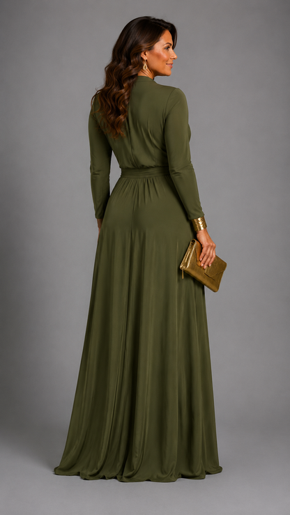 Vimmer | Vestido Maxi Elegante de Escote Profundo y Caída Fluida