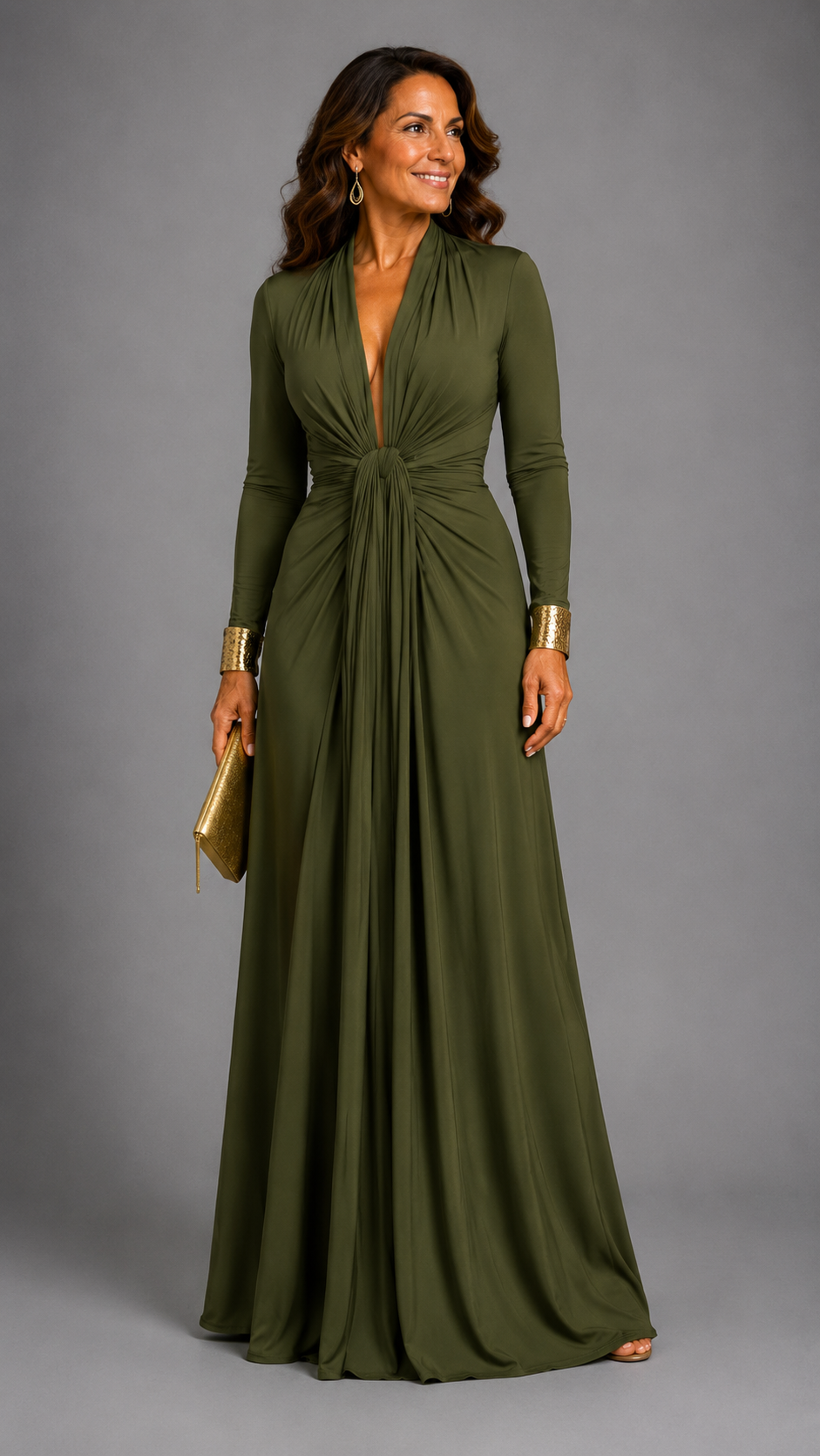 Vimmer | Vestido Maxi Elegante de Escote Profundo y Caída Fluida