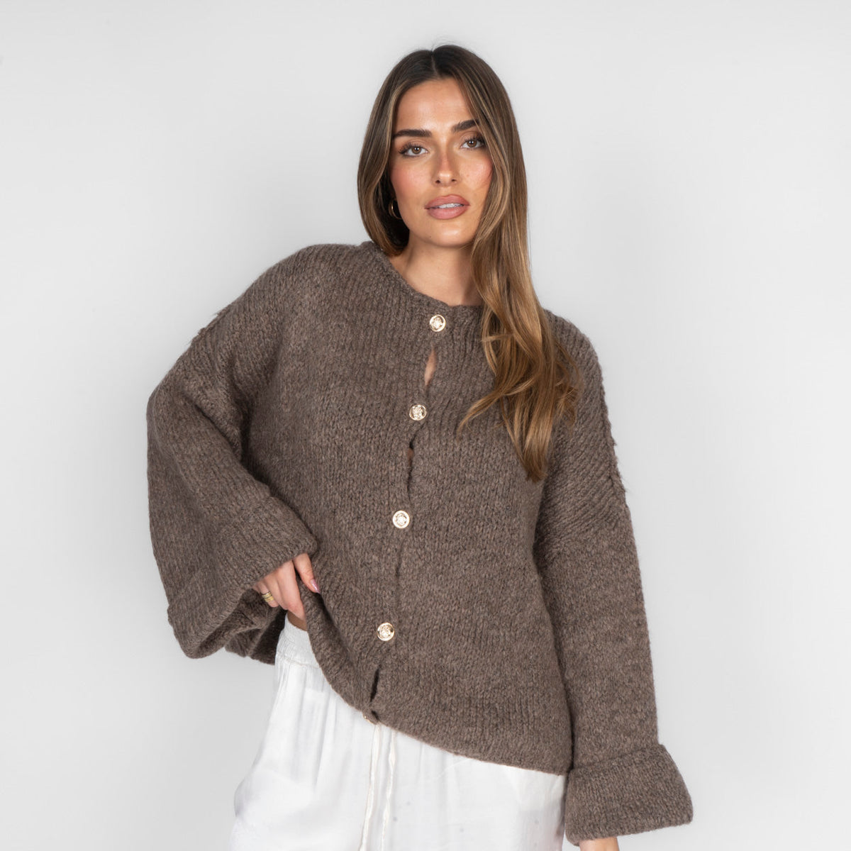 Cárdigan oversize de manga suave