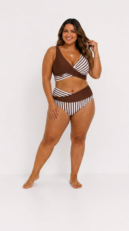 Bikini Cruzado Favorecedor de Rayas