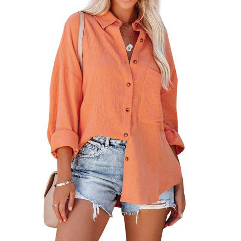 Madelyn | Blusa Casual Abotonada de Manga Larga