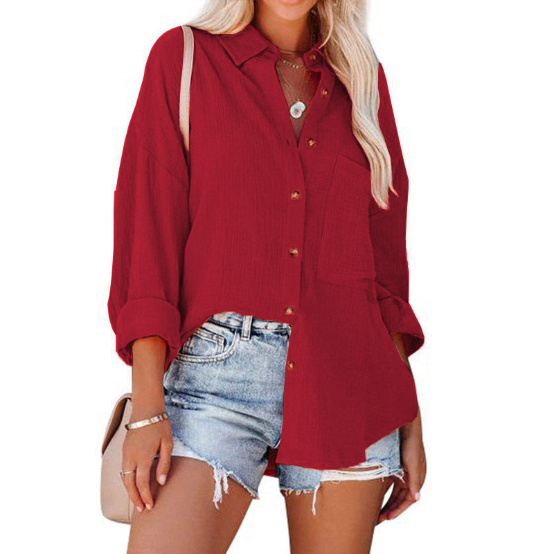 Madelyn | Blusa Casual Abotonada de Manga Larga