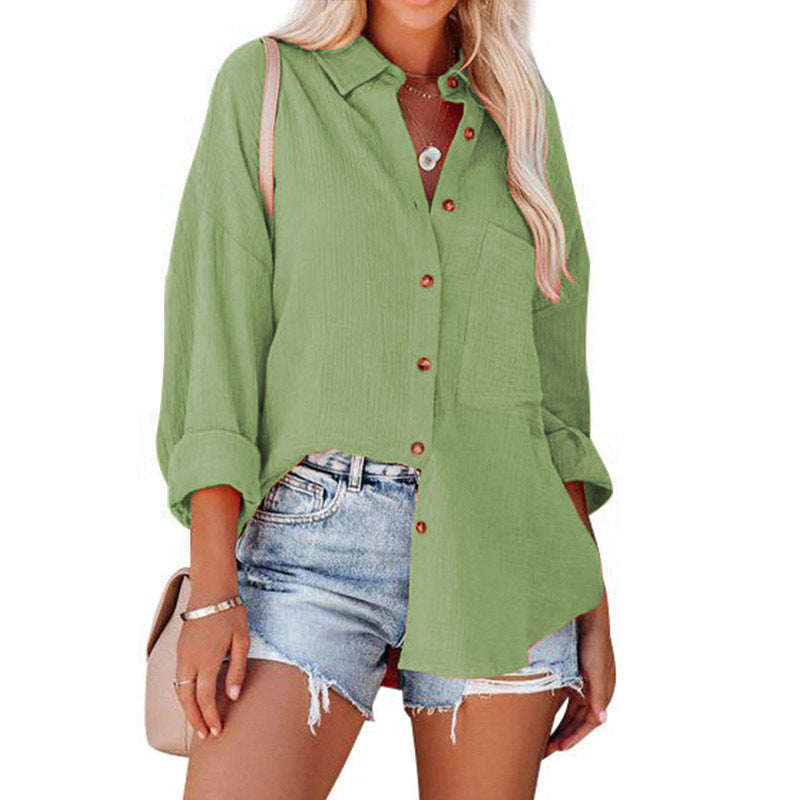 Madelyn | Blusa Casual Abotonada de Manga Larga