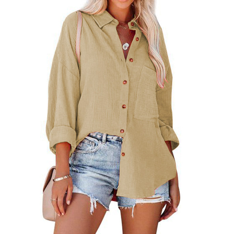 Madelyn | Blusa Casual Abotonada de Manga Larga