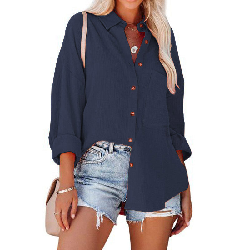 Madelyn | Blusa Casual Abotonada de Manga Larga