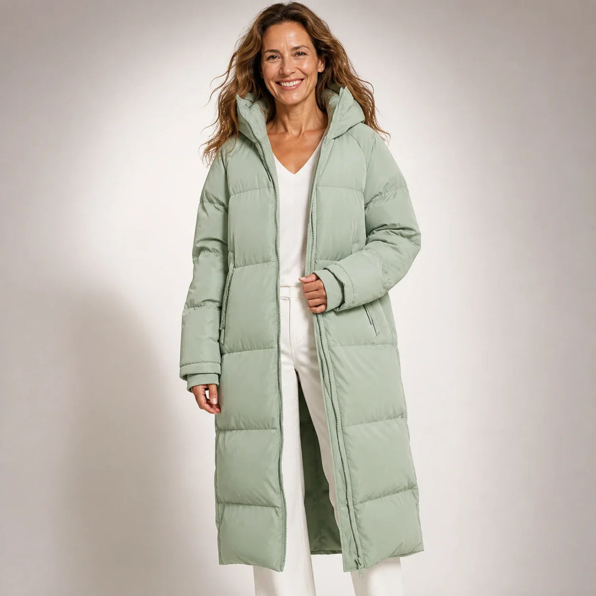 Claire™ | Abrigo largo acolchado elegante