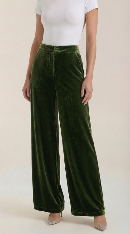 Nadine Pantalón Ancho de Terciopelo