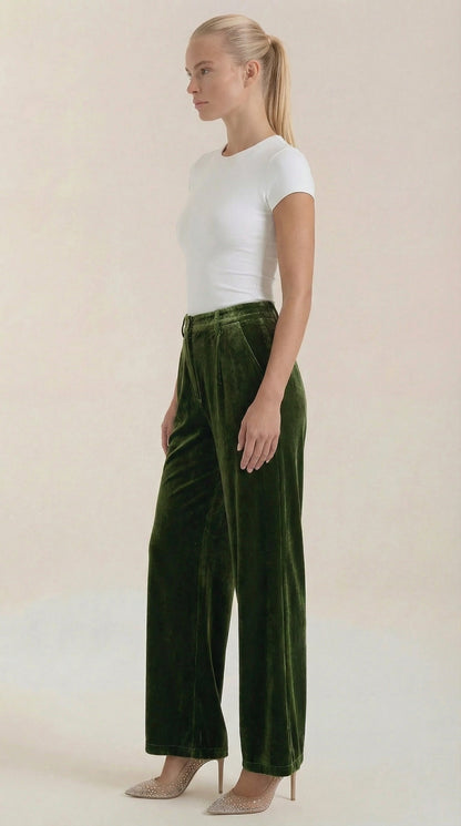 Nadine Pantalón Ancho de Terciopelo